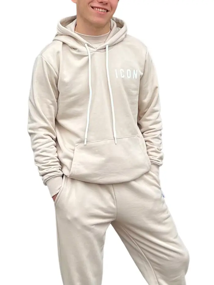 felpa cappuccio icon da uomo - avorio
