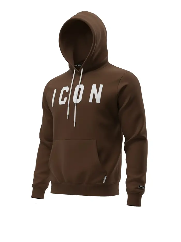 felpa cappuccio icon da uomo - marrone