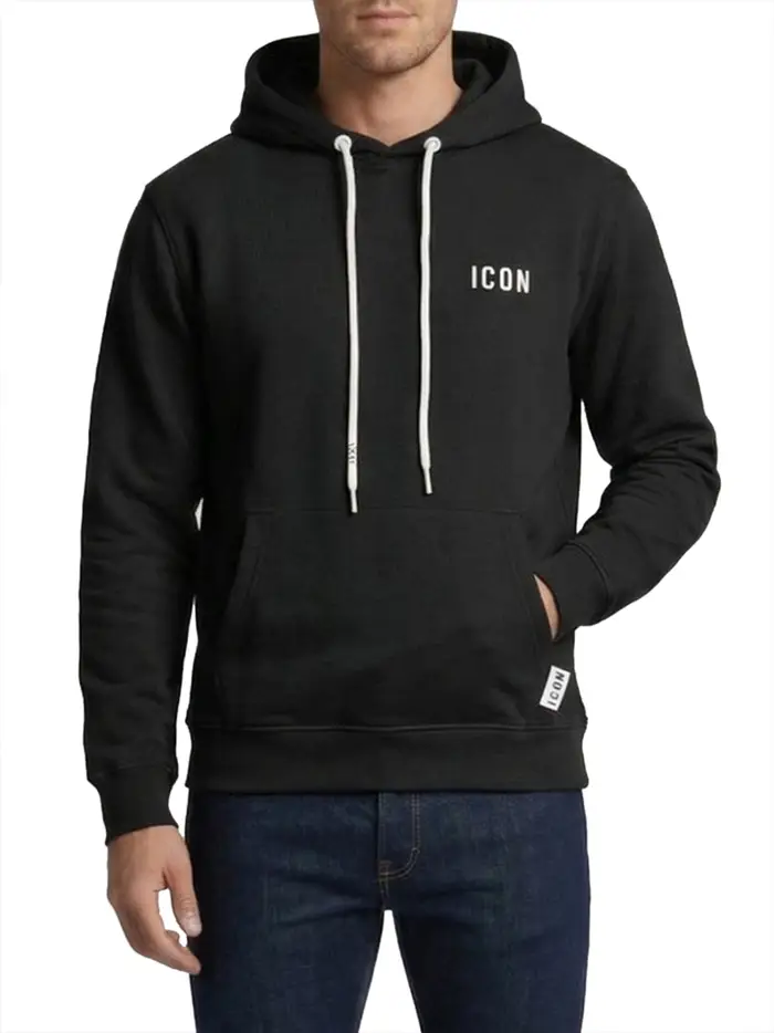 felpa cappuccio icon da uomo - nero
