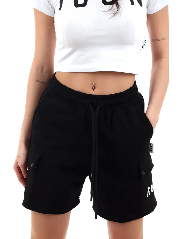 shorts sportivi icon da donna - nero