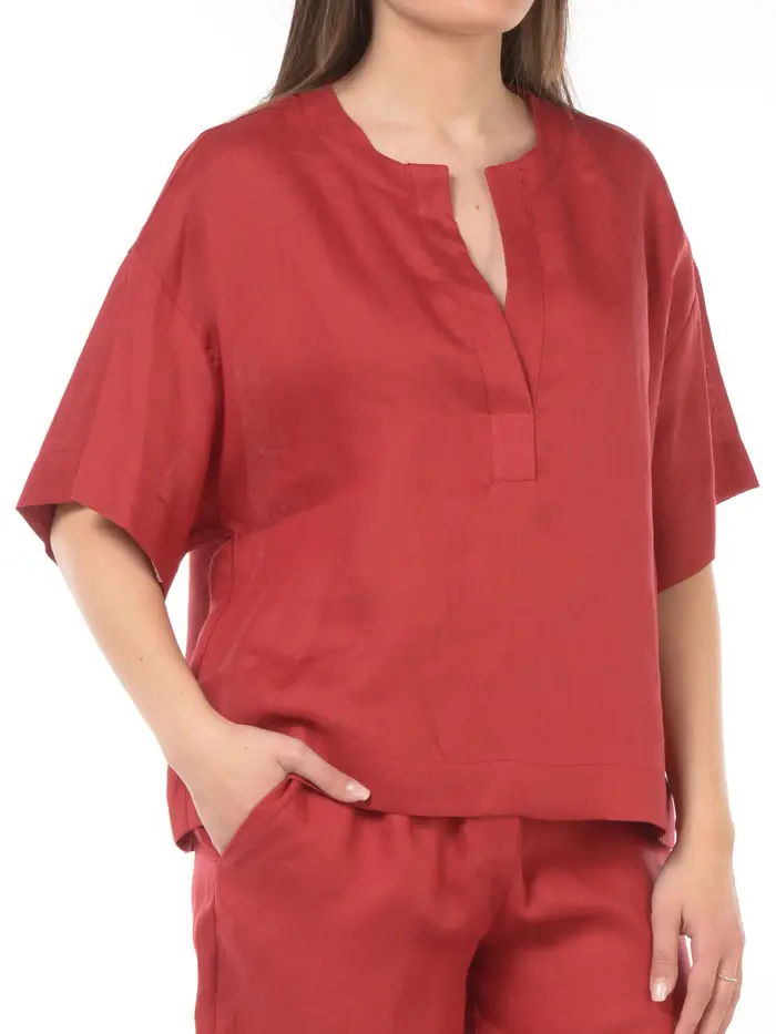 blusa da donna Icona By Kaos a manica corta a kimono Rosso
