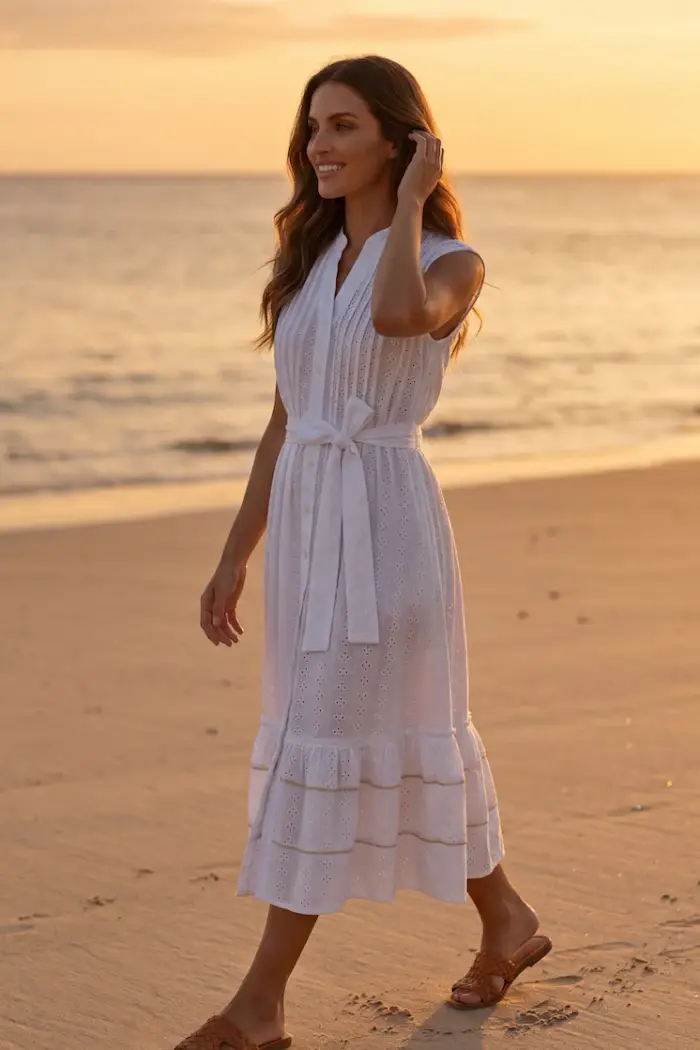 Iconique ABITO CAMICIA IN PIZZO LUNGO IRIS | Colore Bianco