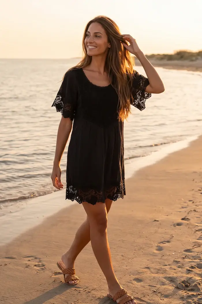 Iconique ABITO CON DETTAGLI IN PIZZO | Colore Nero