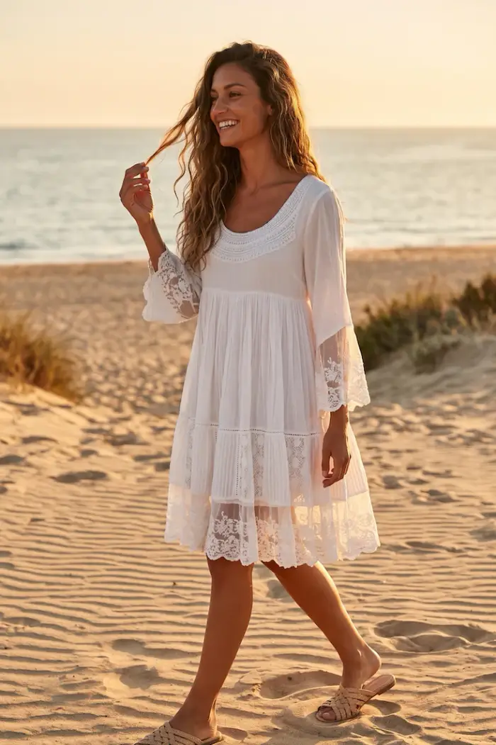 Iconique ABITO CON DETTAGLI IN PIZZO E TRASPARENZE | Colore Bianco