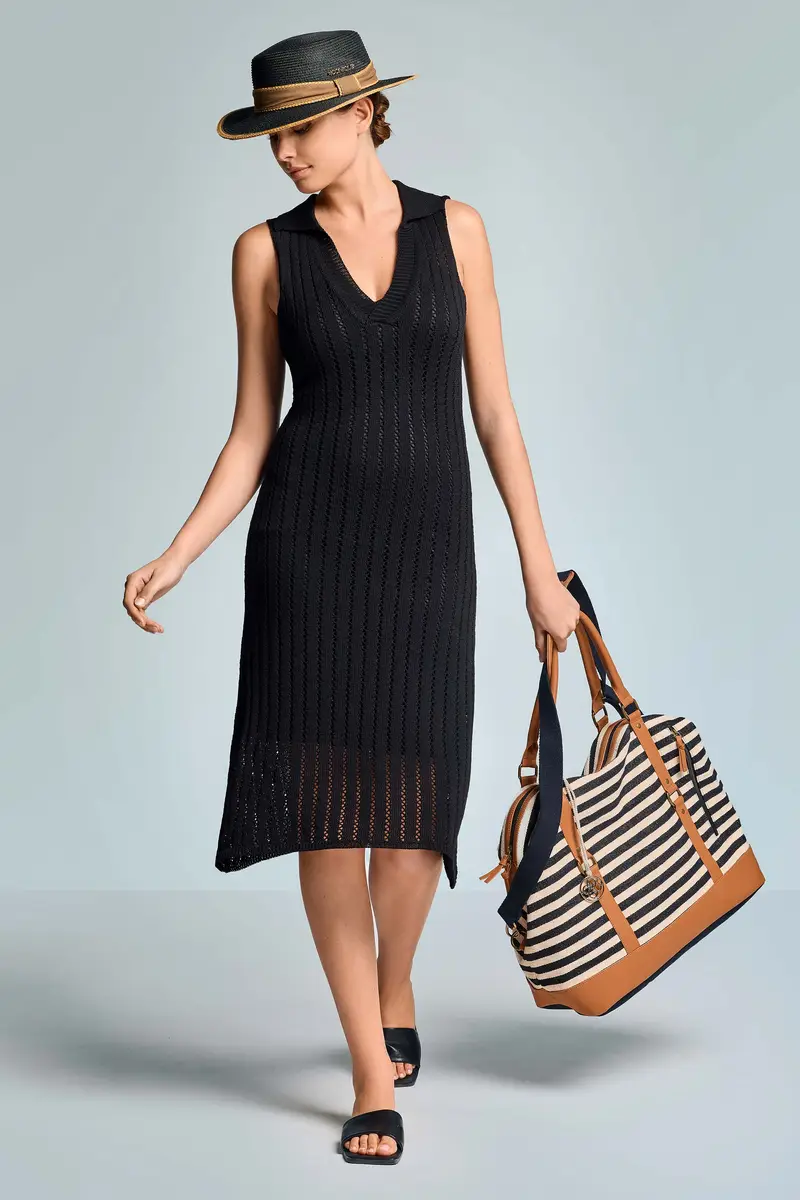 Iconique ABITO CROCHET SMANICATO NIMA | Colore Nero