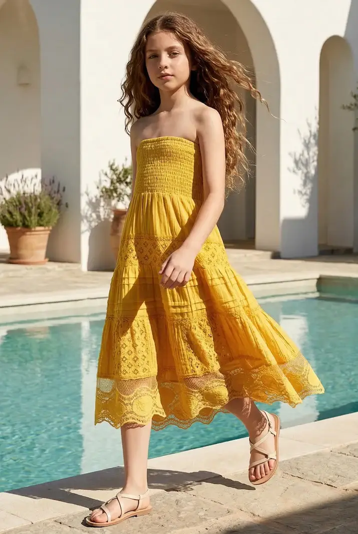 Iconique ABITO LUNGO BIMBA TITTI | Colore Giallo