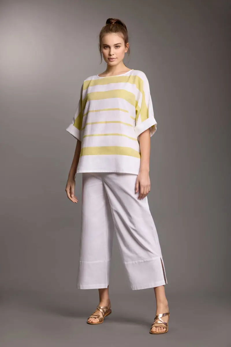 Iconique BLUSA IN MISTO LINO NIVES | Colore Lime