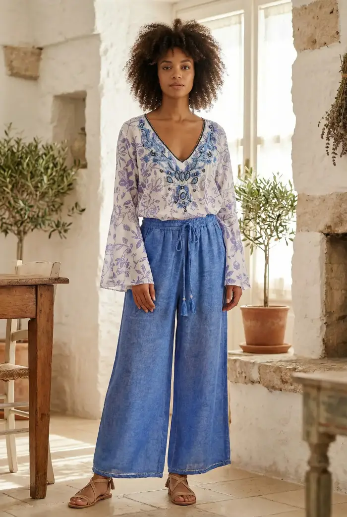 Iconique PANTALONE PALAZZO | Colore Blue