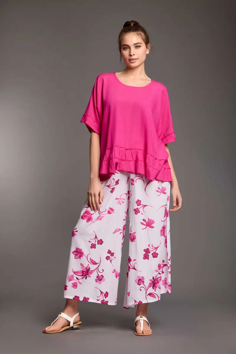 Iconique TOP A MANICHE CORTE COCO | Colore Fucsia