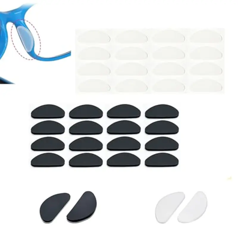 iCovalescent 20 Paia Naselli per Occhiali, Naselli per Occhiali Antiscivolo Silicone, Sottili Naselli per Occhiali, Forma di D Naselli