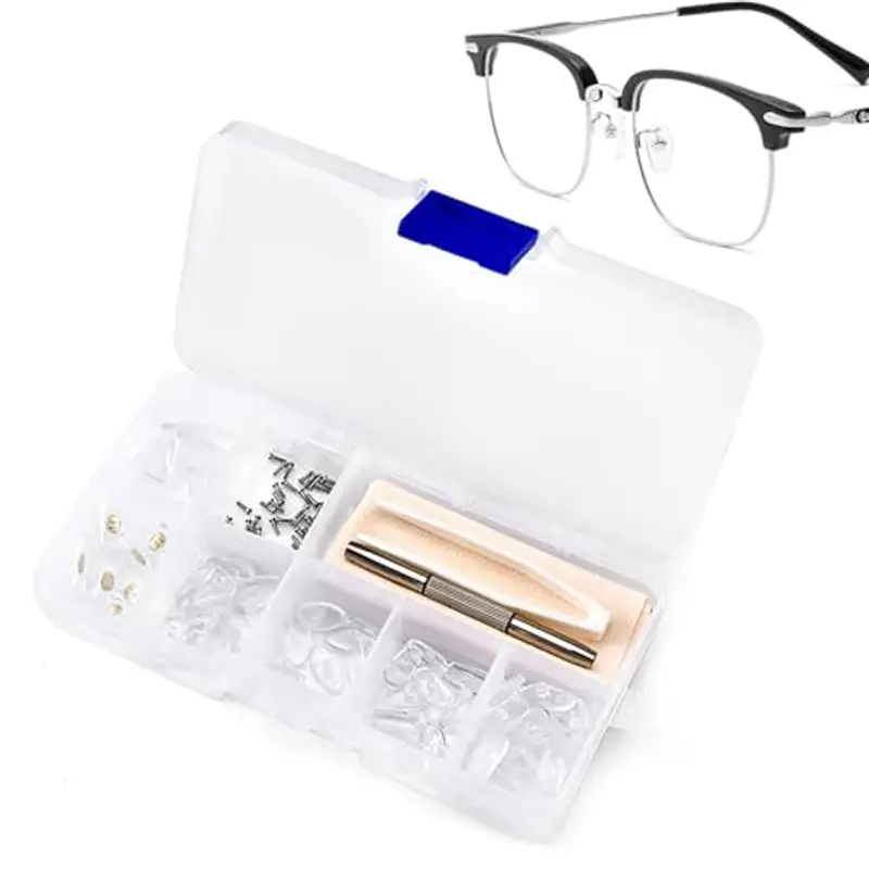 iCovalescent 30 Paia Naselli per Occhiali, Cuscinetti Nasali Avvitabili per Occhiali in Silicone, Include Viti, Cacciavite Multifunzione