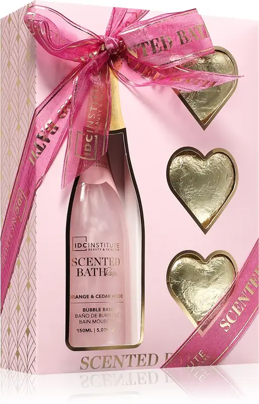 Idc institute Scented Bath Rose confezione regalo da donna sale da bagno 150 ml + bomba da bagno 3x40 g