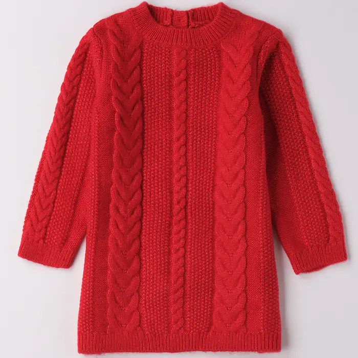 Ido Abito tricot con trecce red 4f376 bambina rosso