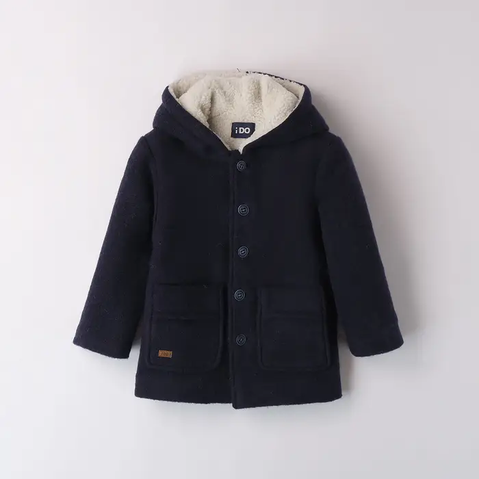 Ido Cappotto con cappuccio tinta unita 4a444 bambino navy