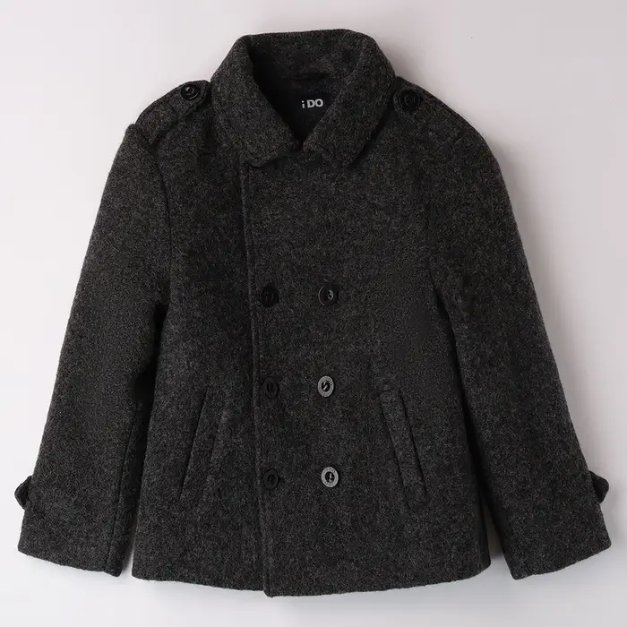Ido Cappotto tinta unita melange 4a744 ragazzo grigio melange scuro