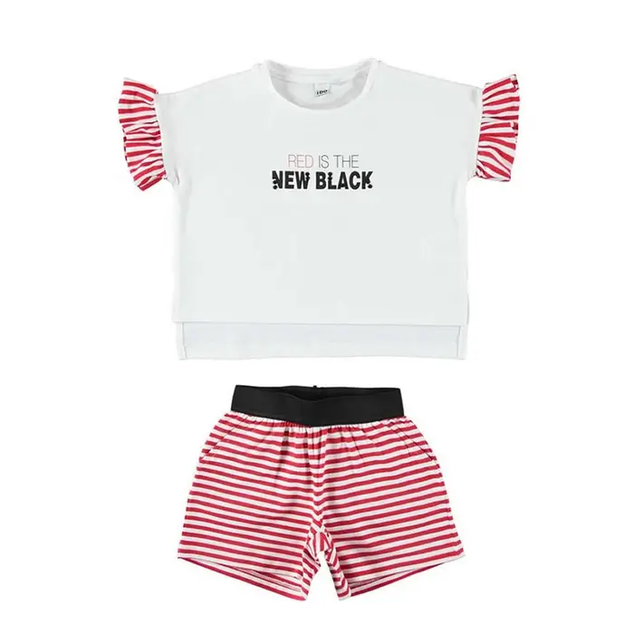 Ido Completo in cotone elasticizzato 4w921 da ragazza - rosso