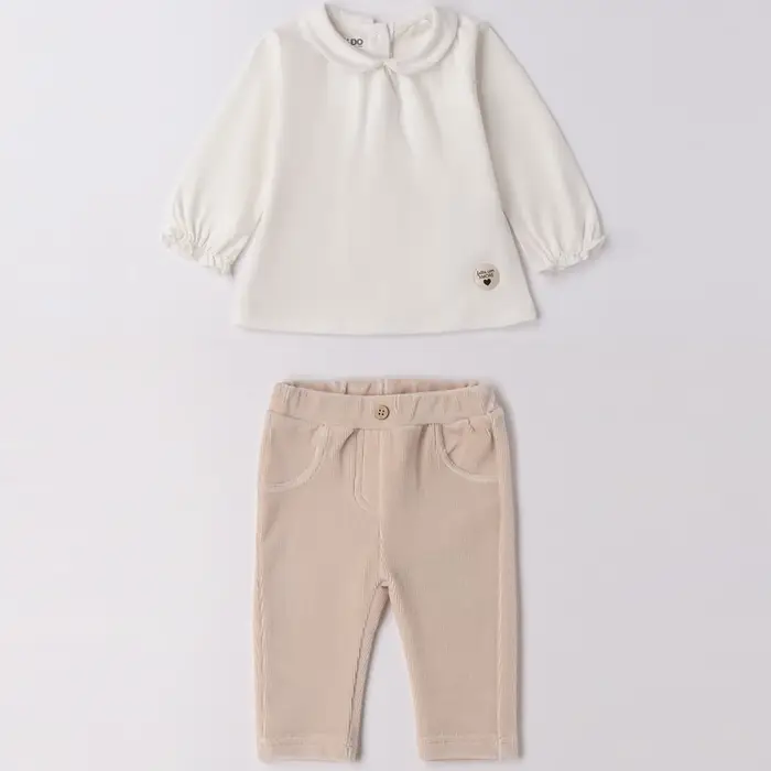 Ido Completo maglia e pantalone 4f079 neonata mini off white