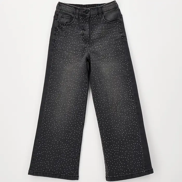 Ido Denim ampio con strass 4g724 ragazza blu chiaro lavato