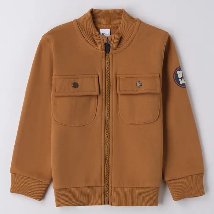 Ido Felpa aperta full zip 4f259 neonato tabacco