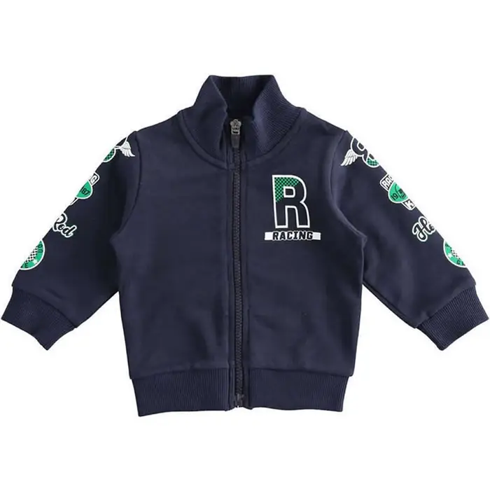 Ido Felpa aperta manica lunga cotone 4j022 per bambino navy