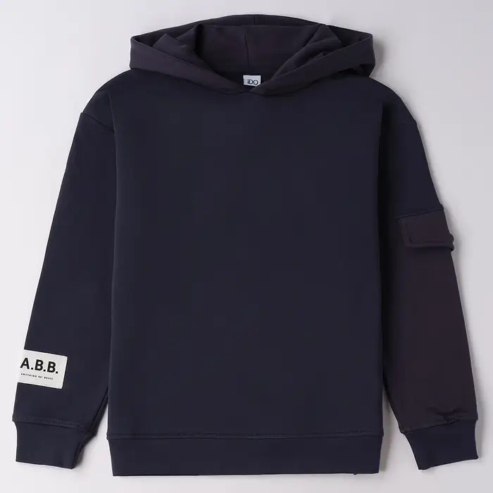 Ido Felpa chiusa con cappuccio tinta unita 4f422 ragazzo blu scuro