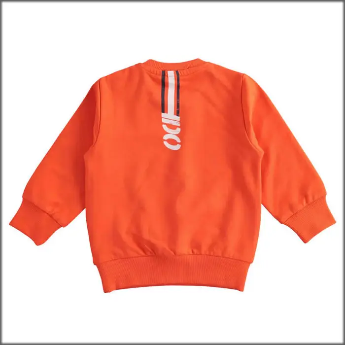 IDO Felpa girocollo in cotone da bambino 4j216 - arancio
