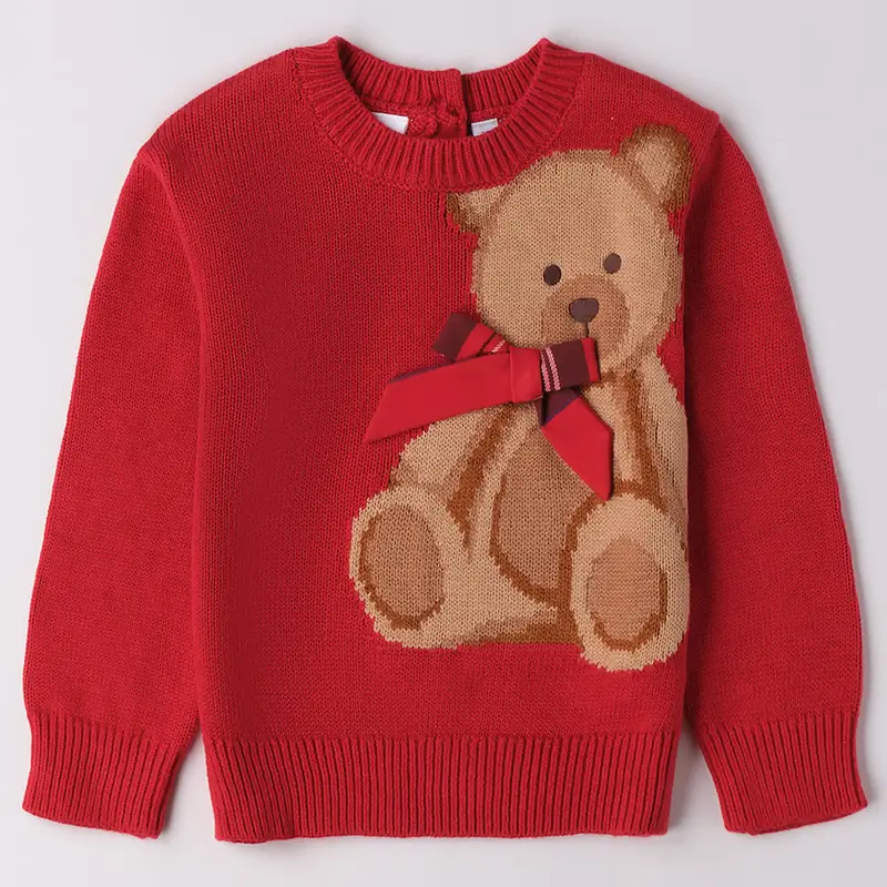 Ido Maglioncino girocollo orsetto 4f722 bambina rosso
