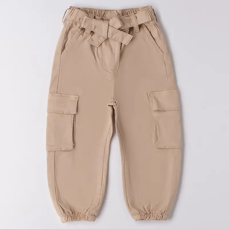Ido Pantalone cargo tinta unita 4f312 bambina naturale
