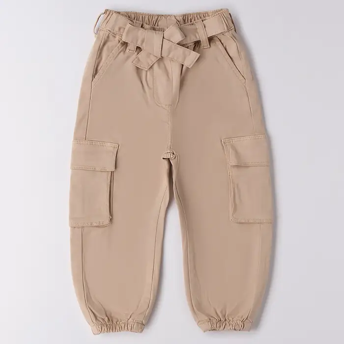 Ido Pantalone cargo tinta unita 4f312 neonata naturale