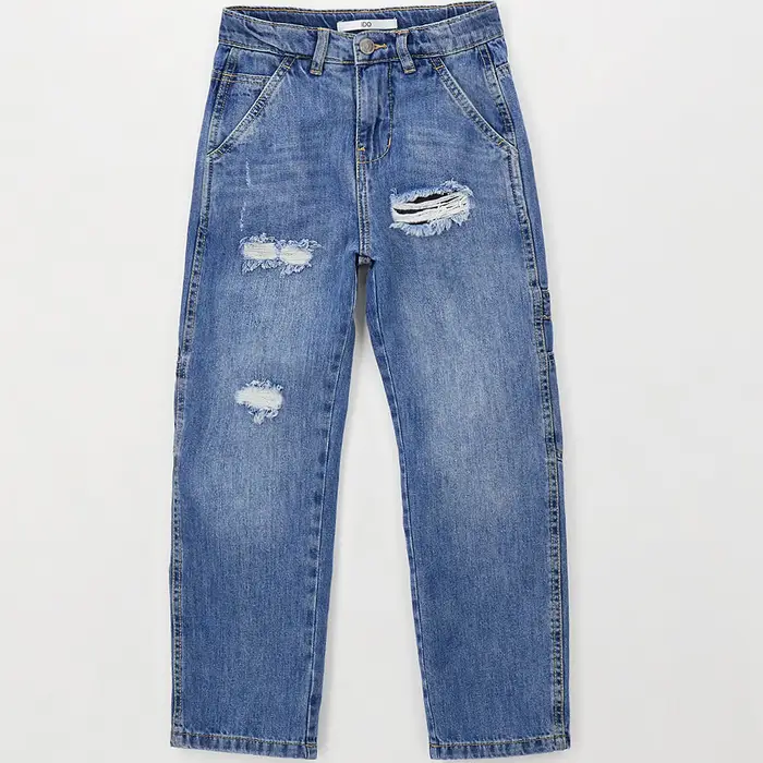 Ido Pantalone denim lungo 4g657 ragazzo stone washed chiaro