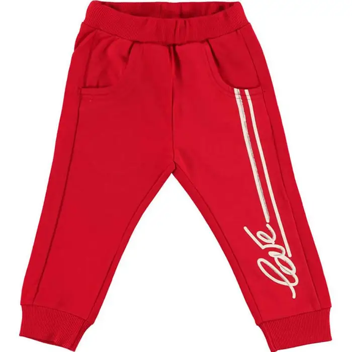 Ido Pantalone lungo con polso cotone garzato 4v661 bambina - grigio melange