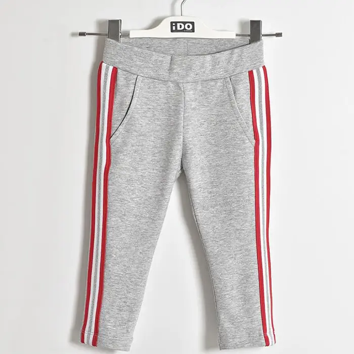 Ido Pantalone sportivo con bande 4w341 bambina - grigio melange