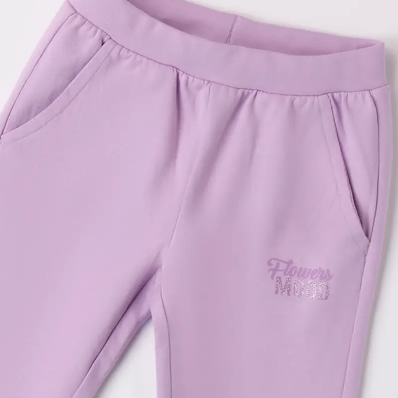 Ido Pantalone sportivo di cotone con polso 4 8016 bambina lilla