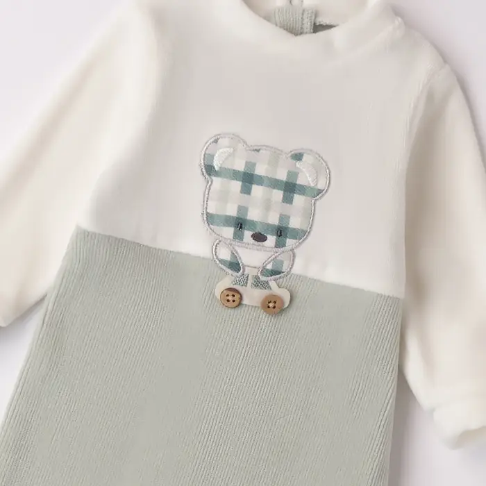 Ido Tutina intera di ciniglia 4a171 neonato mini verde salvia