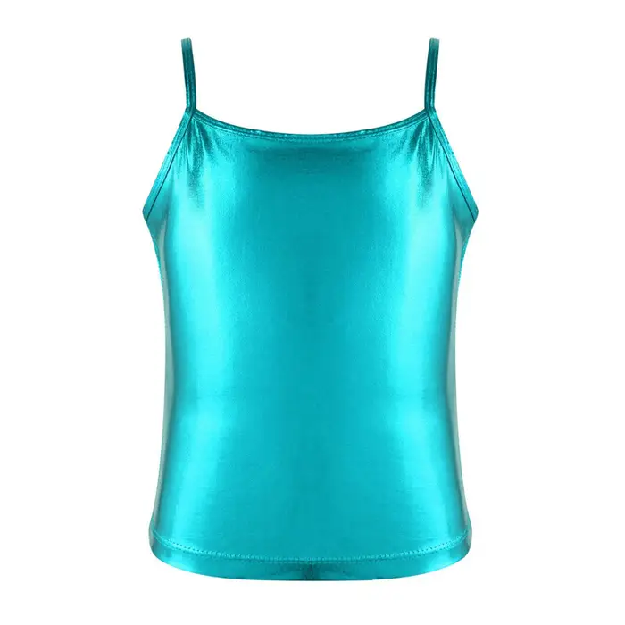 iEFiEL Canottiera da bambina per bambina, ginnastica, sportiva, senza maniche, con spalline per spaghetti, top casual 5-6 Years colore