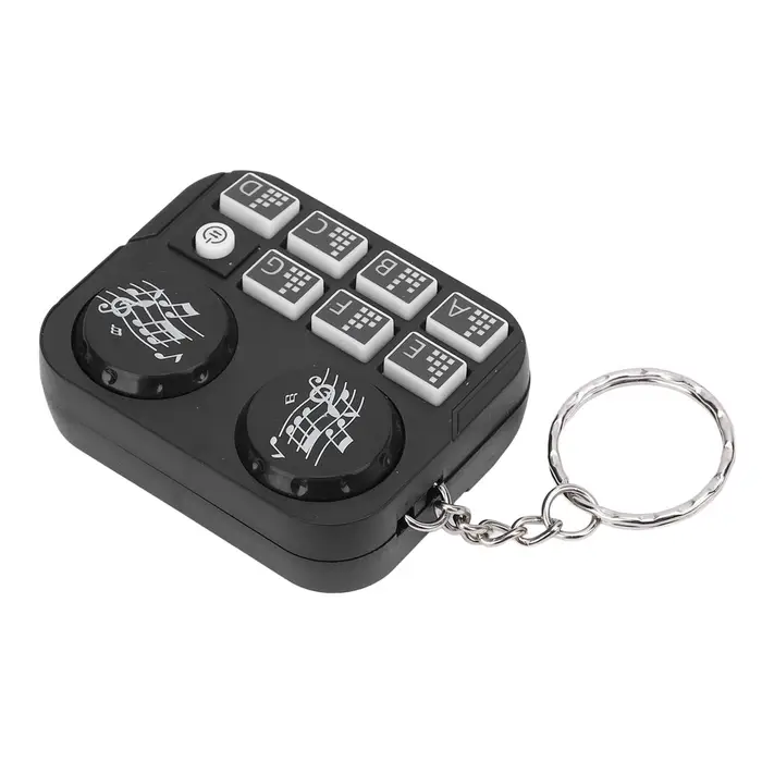 Mini Portachiavi Luci Colorate Design Lettore Disco DJ Riproduzione Automatica e Modalità Auto-Pressione DJ Portatile nero miniatura 3