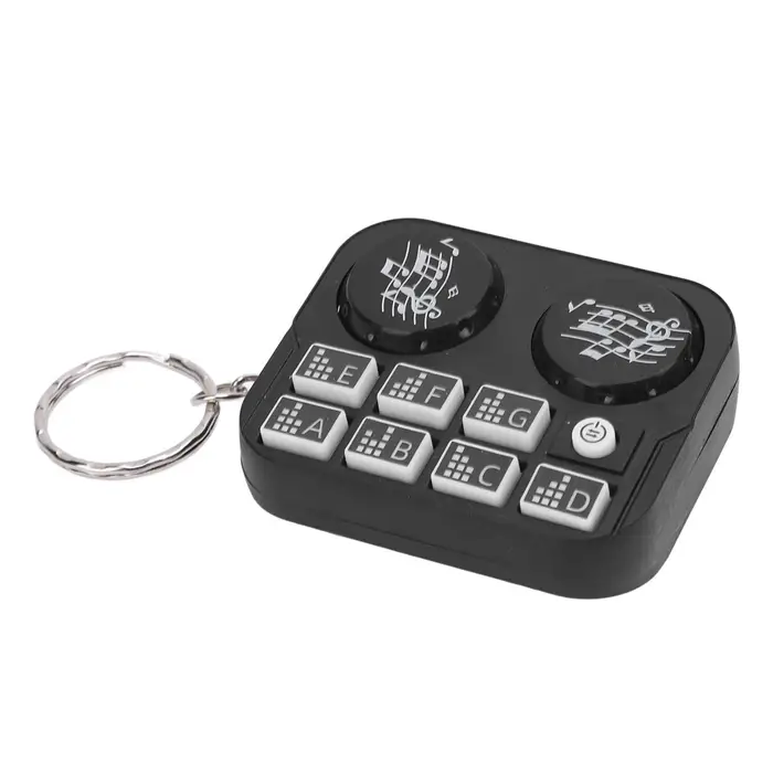 Mini Portachiavi Luci Colorate Design Lettore Disco DJ Riproduzione Automatica e Modalità Auto-Pressione DJ Portatile nero miniatura 5