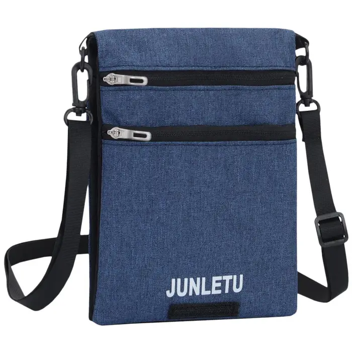 Igeteck Porta passaporto da viaggio con custodia da collo, porta passaporto per uomo e donna colore blu scuro