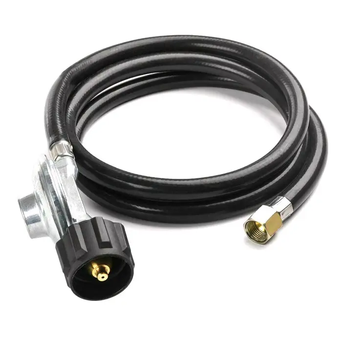 Igeteck Regolatore del tubo di prolunga del serbatoio di propano Gas BBQ Grill Riscaldatore Linea LP Pozzo del fuoco basso nero