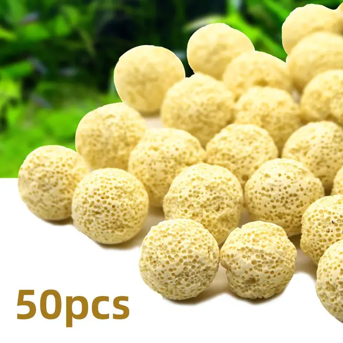 Igeteck Sfera media filtrante per acquario Sfera bio per acquario per filtro dell acquario 50pcs giallo