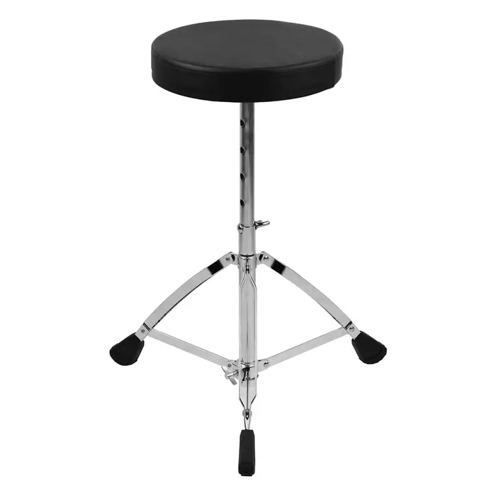 Igeteck Sgabello per Batteria Universale Rotondo Imbottito Sedile per Batteria Sgabello Gambe in Acciaio Inossidabile a Doppia Bracatura