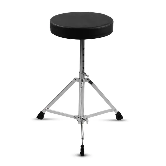 Igeteck Sgabello per Batteria Universale Rotondo Imbottito Sedile per Batteria Sgabello Gambe in Acciaio Inossidabile a Supporto Singolo