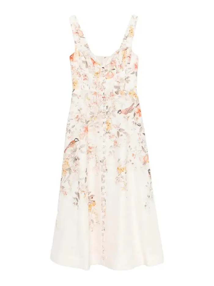 Zimmermann Abito Luna Fiori Cream Crema