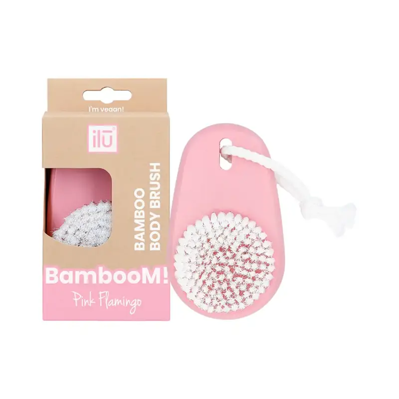 Ilu Spazzola Bamboom pulizia corpo rosa fenicottero 1 U