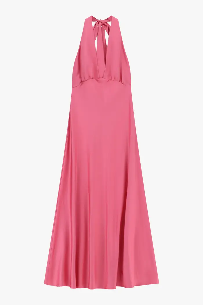 Abito lungo scivolato con scollo all americana Barbie