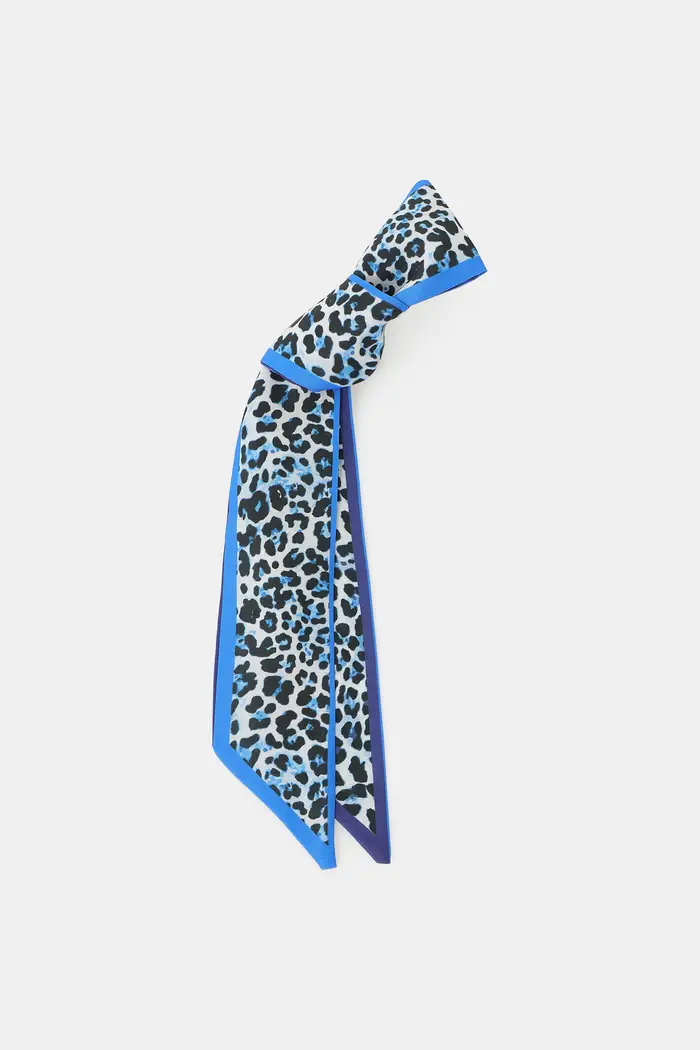 Altri accessori con stampa animalier e profili a contrasto Blu