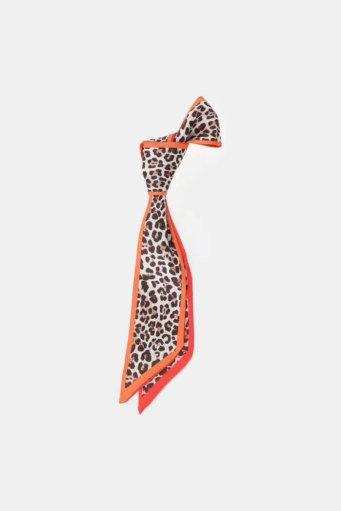 Altri accessori con stampa animalier e profili a contrasto Rosso