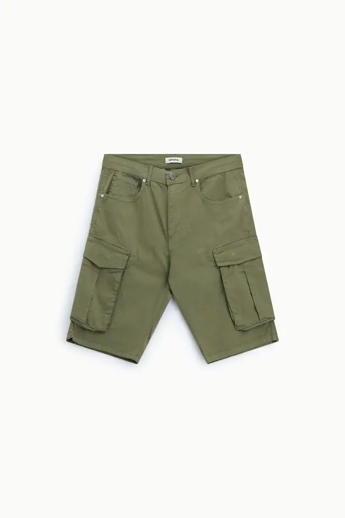 Bermuda cargo con tasche laterali applicate Army