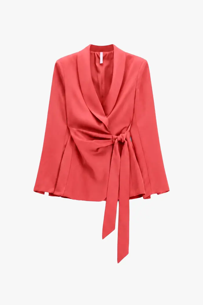 Imperial Blazer con revers sciallato e cintura laterale Rosa baroque