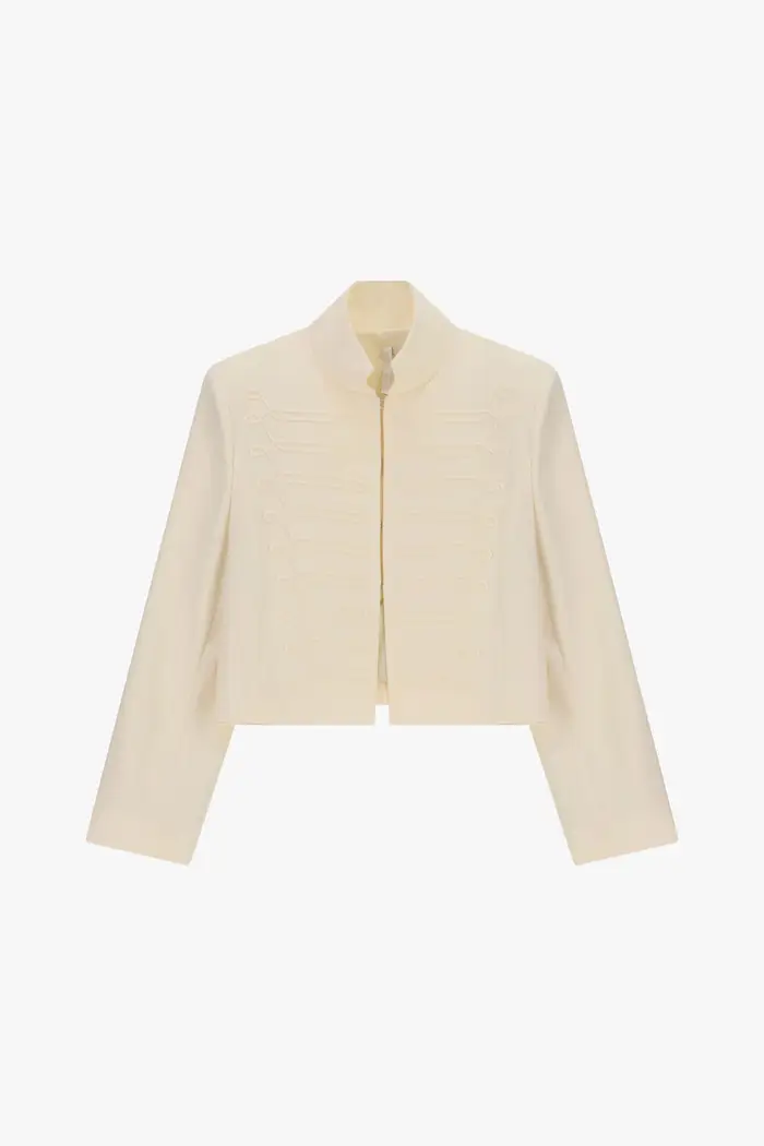 Blazer corto con zip e motivo tubolare Zinco